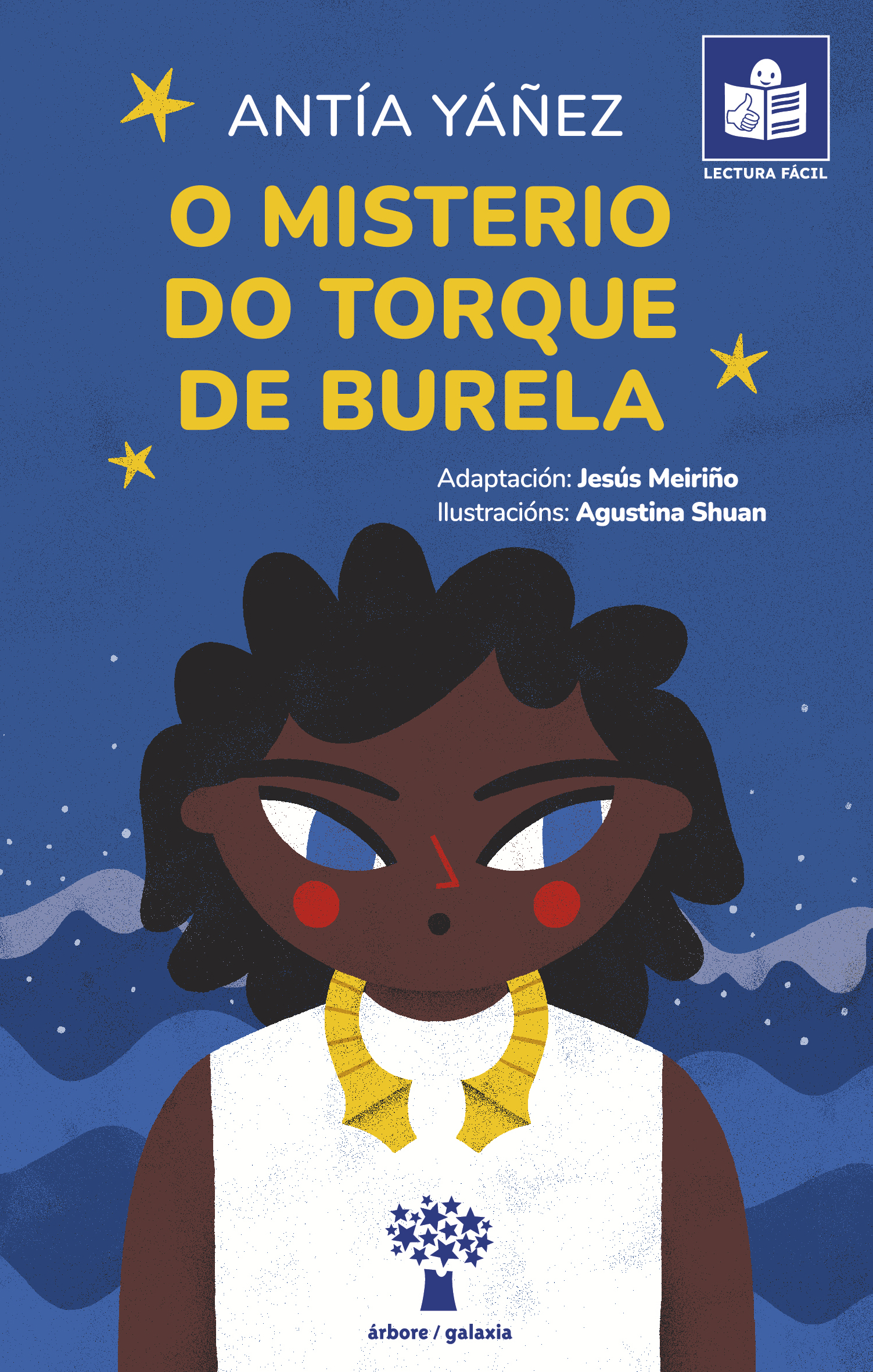 Portada da edición en Lectura Fácil de O misterio do torque de Burela, con ilustración de Agustina Shuan